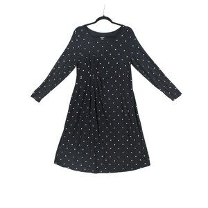 Old Navy Maternity Black Polka Dot Long Sleeve Midi Dress Size - L